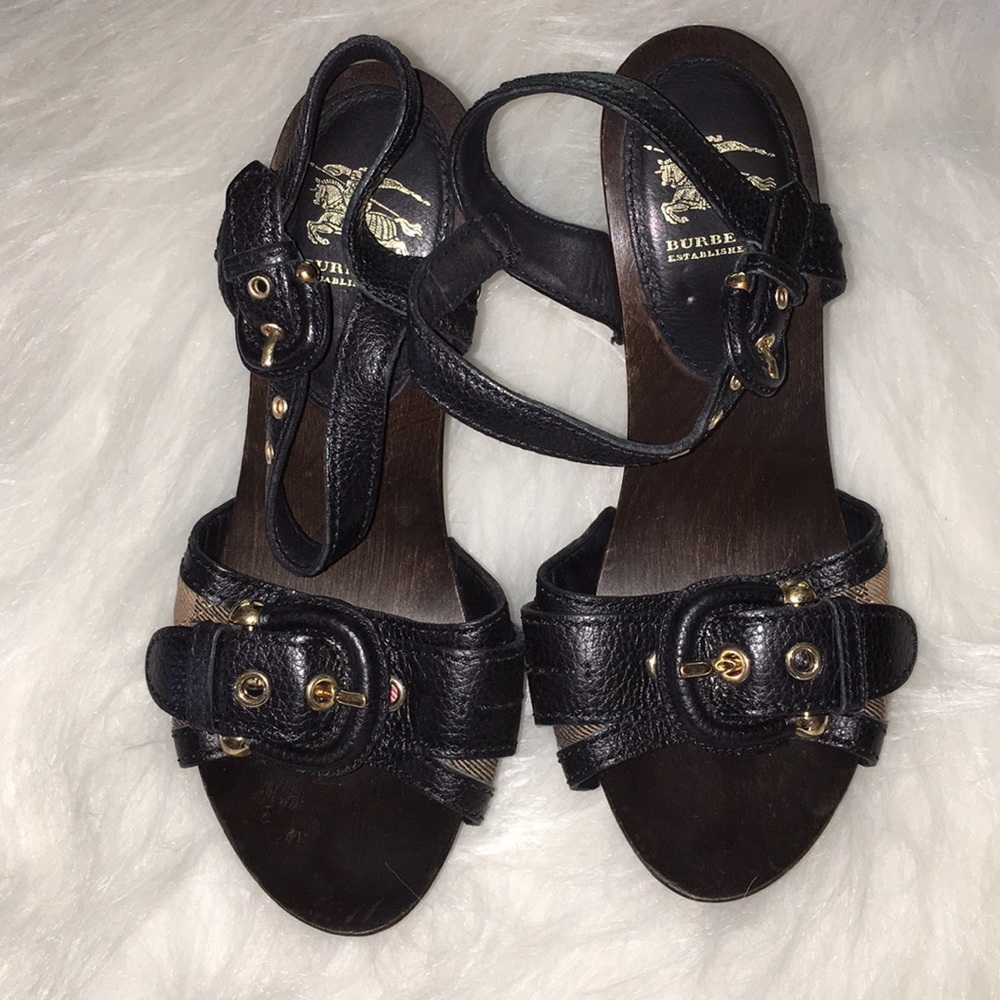 Burberry Prorsum Leather/ Wooden heel - size 5